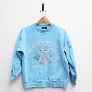Vintage Floral Kitty Cat Branson Missouri Sweatshirt Medium